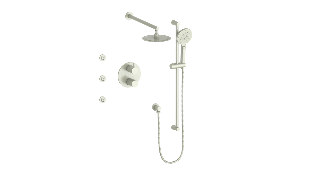 Vogt Worgl 3-Way TH Shower Kit with Body Jets - Brushed Nickel