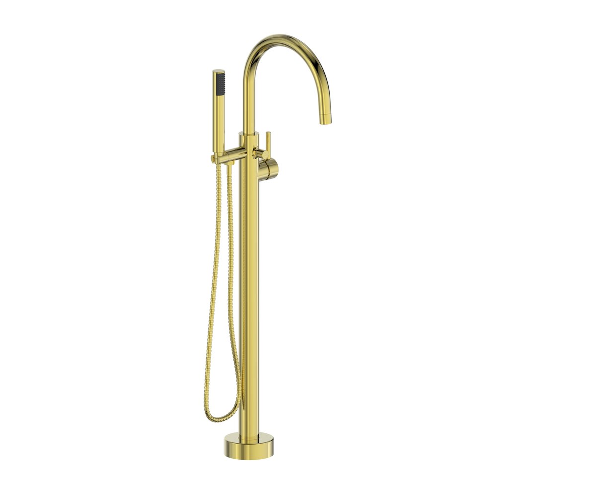 Vogt Worgl Floor Mount Tub Filler - Brushed Gold