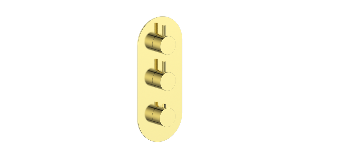 Vogt Worgl Trim for 3/4" High-Flow TH Valve with 2 Stops - Brushed Gold