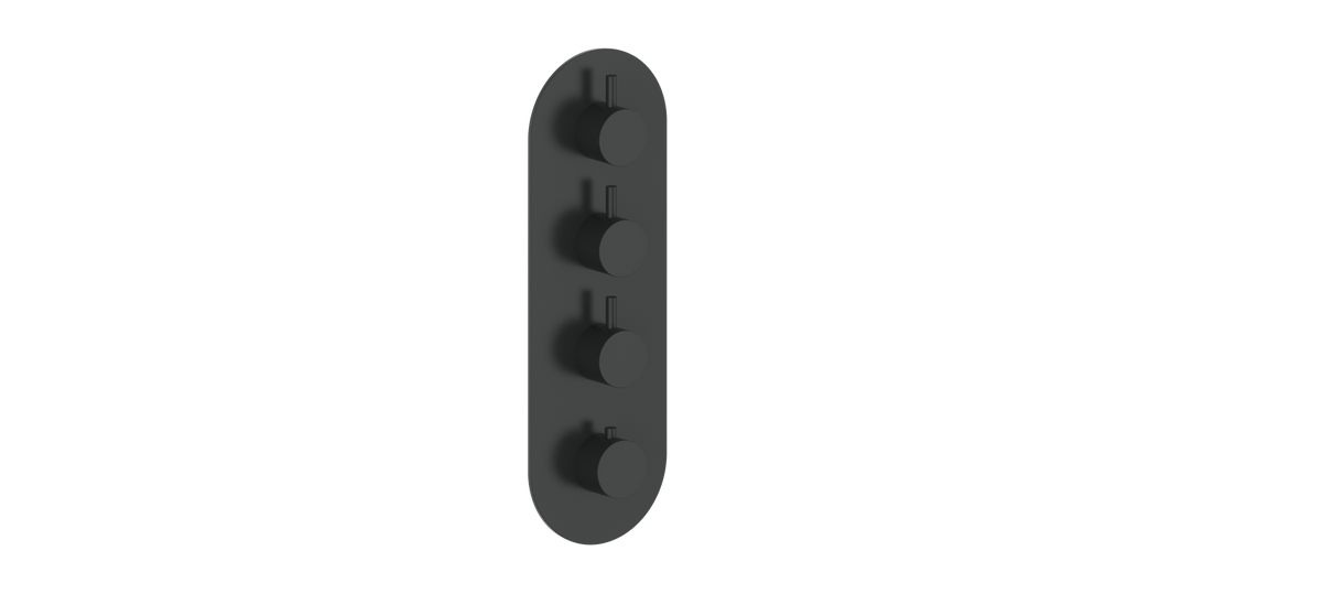 Vogt Worgl Trim for 3/4" High-Flow TH Valve with 3 Stops - Matte Black