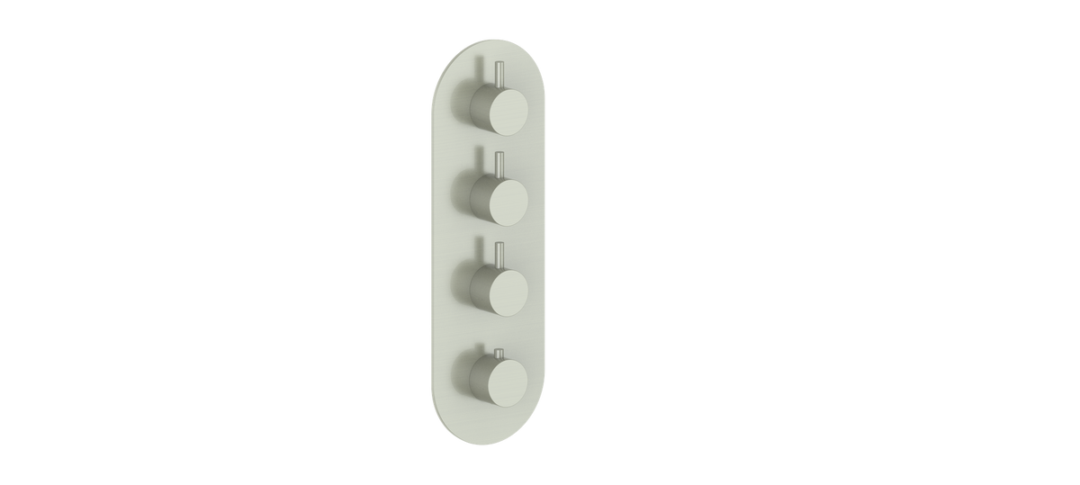 Vogt Worgl Trim for 3/4" High-Flow TH Valve with 3 Stops - Brushed Nickel