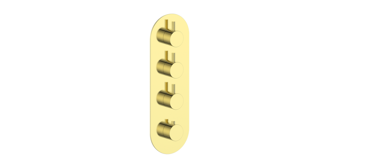 Vogt Worgl Trim for 3/4" High-Flow TH Valve with 3 Stops - Brushed Gold