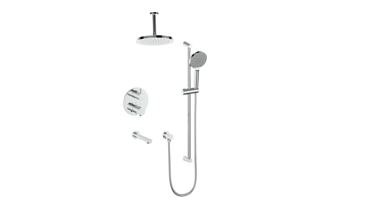 Vogt Worgl Trim for 3-Way TH Shower Kit with 6" Ceiling Arm - Chrome