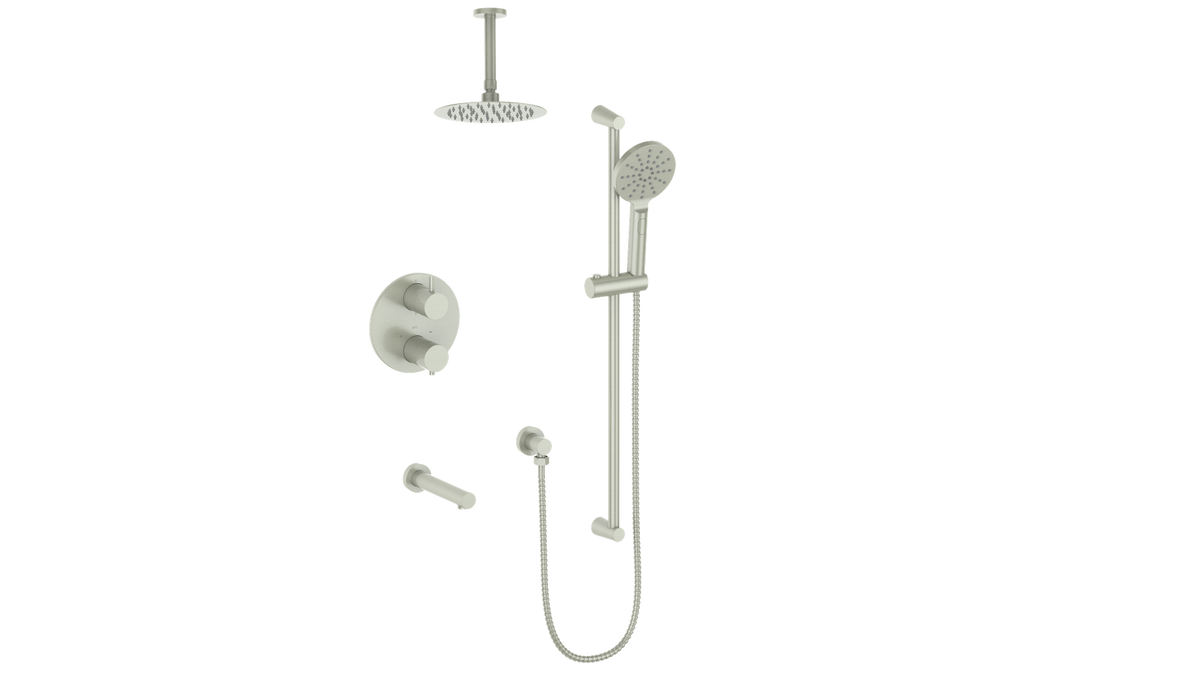 Vogt Worgl Trim for 3-Way TH Shower Kit with 6" Ceiling Arm - Brushed Nickel
