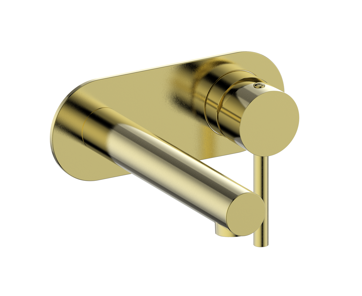 Vogt Worgl Wall Mount Lavatory Faucet with Single Plate - Brushed Gold