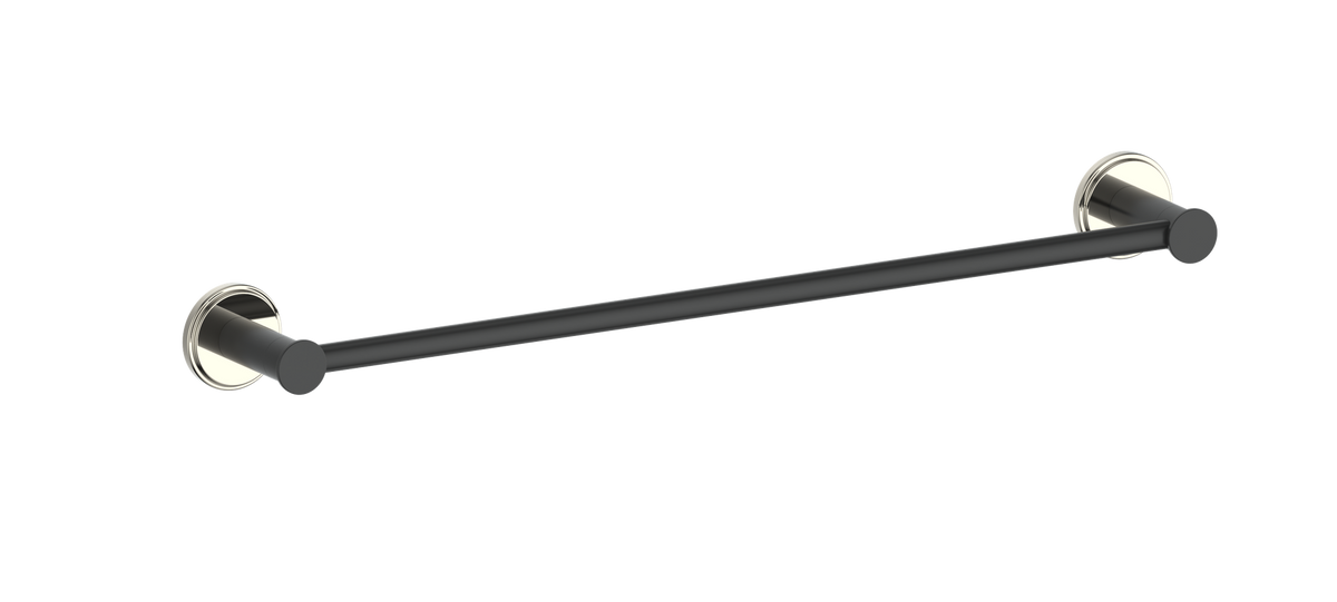 Vogt Zehn 18" Single Towel Bar - Polished Nickel/Matte Black