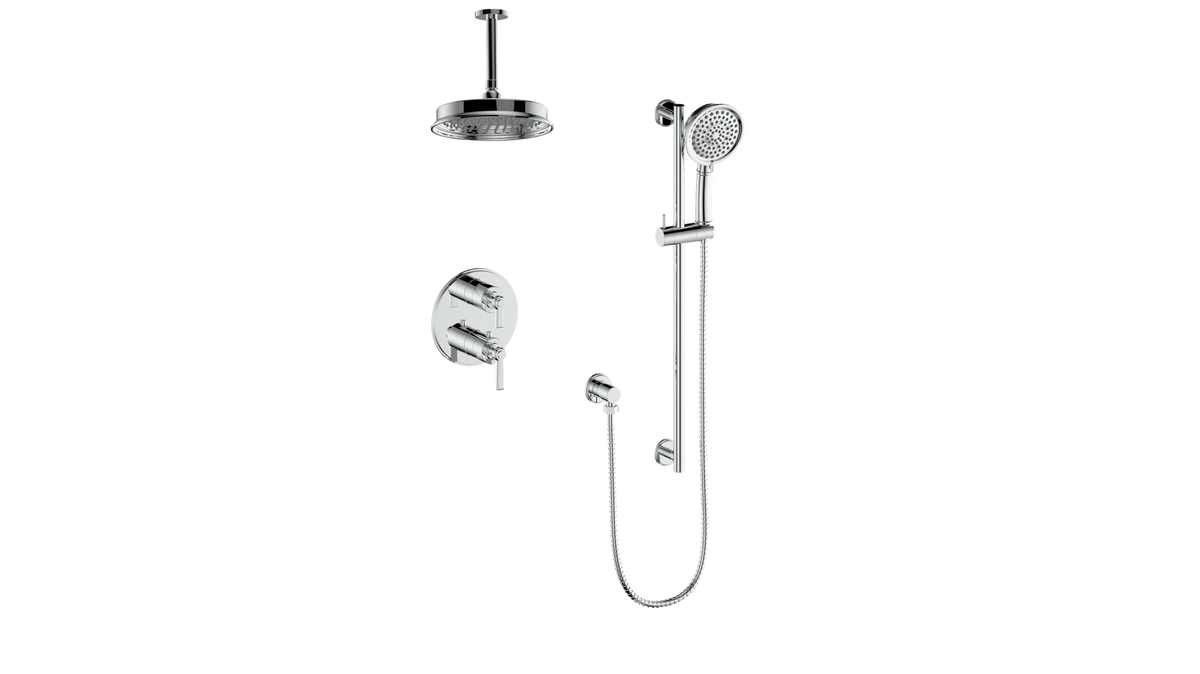 Vogt Zehn 2-Way Shower Kit with 6" Ceiling Arm - Lever Handle (Z1) / Chrome