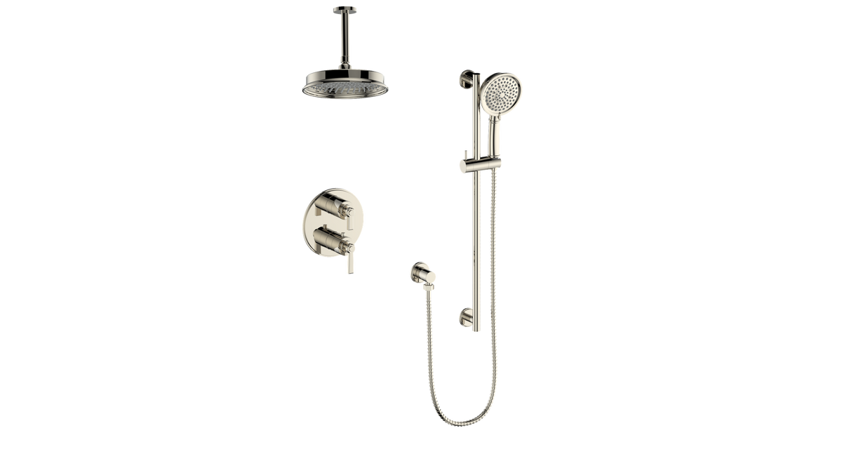 Vogt Zehn 2-Way Shower Kit with 6" Ceiling Arm - Lever Handle (Z1) / Polished Nickel