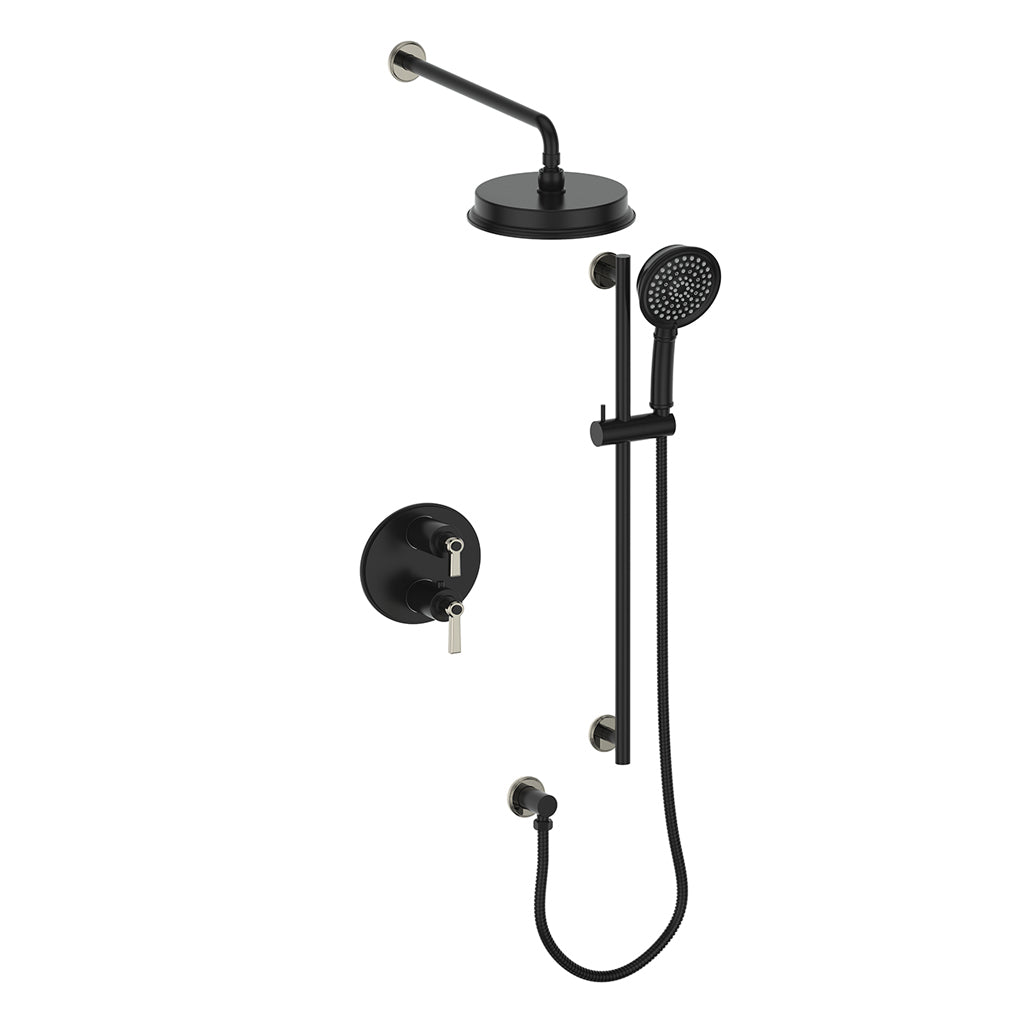Vogt Zehn 2-Way TH Shower Kit - Lever Handle (Z1) / Polished Nickel/Matte Black