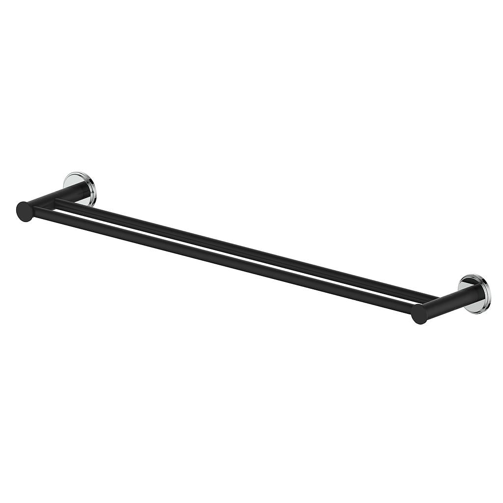 Vogt Zehn 24" Double Towel Bar - Chrome/Matte Black