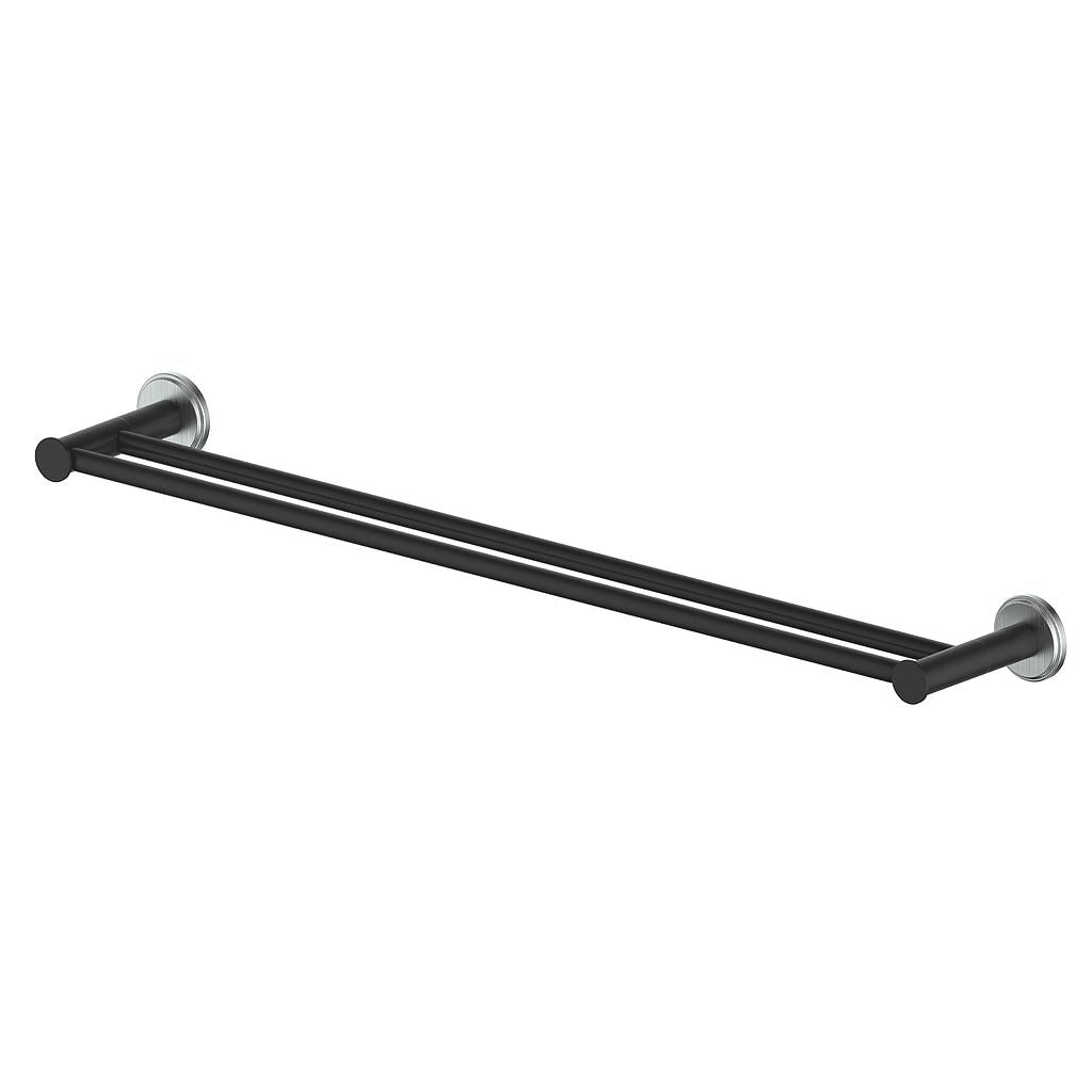 Vogt Zehn 24" Double Towel Bar - Stainless Steel/Matte Black