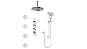 Vogt Zehn 3/4" High-Flow TH Shower Kit with Body Jets and 6" Ceiling Arm - Lever Handle (Z1) / Chrome