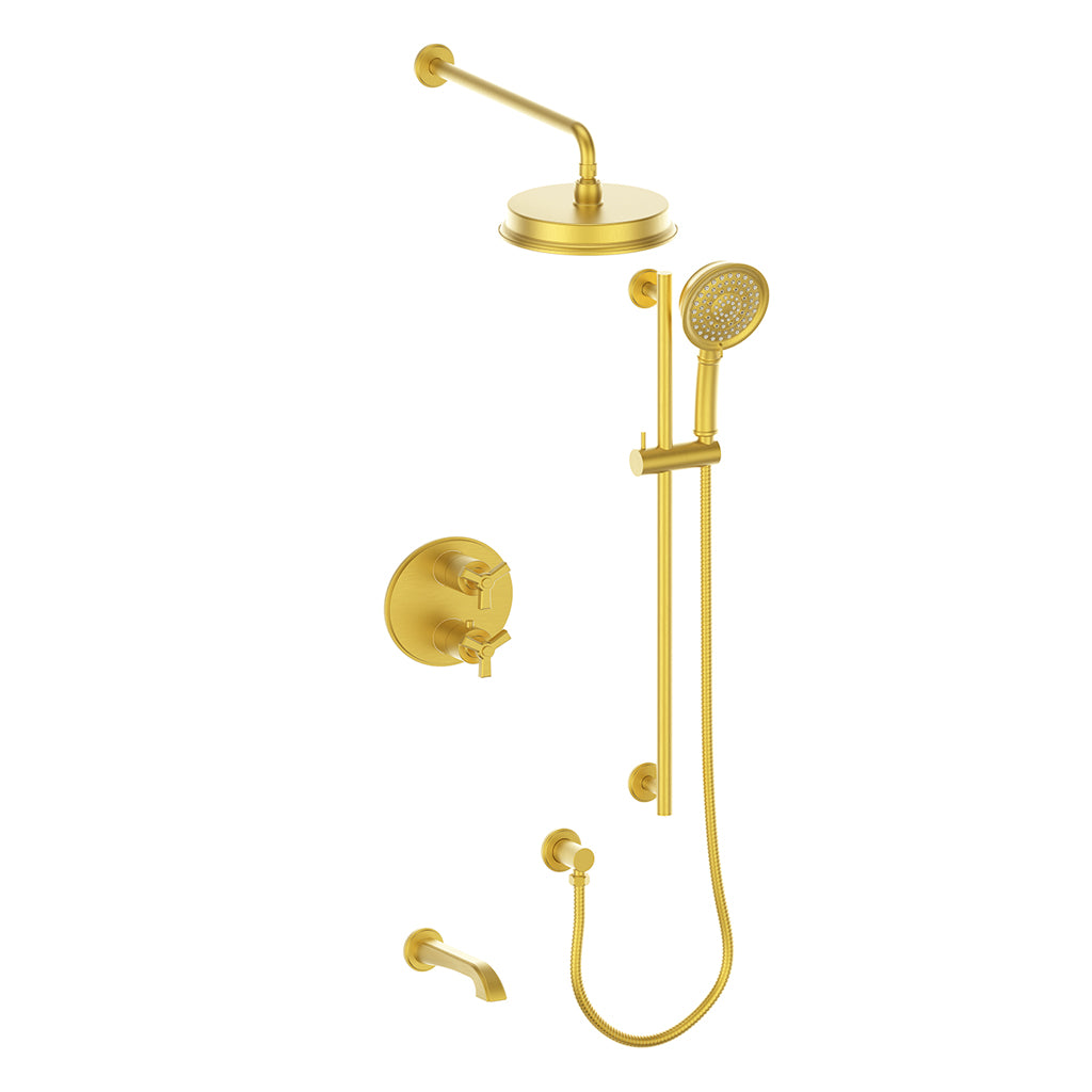 Vogt Zehn 3-Way TH Shower Kit - 3-Spoke Handle (Z3) / Brushed Gold