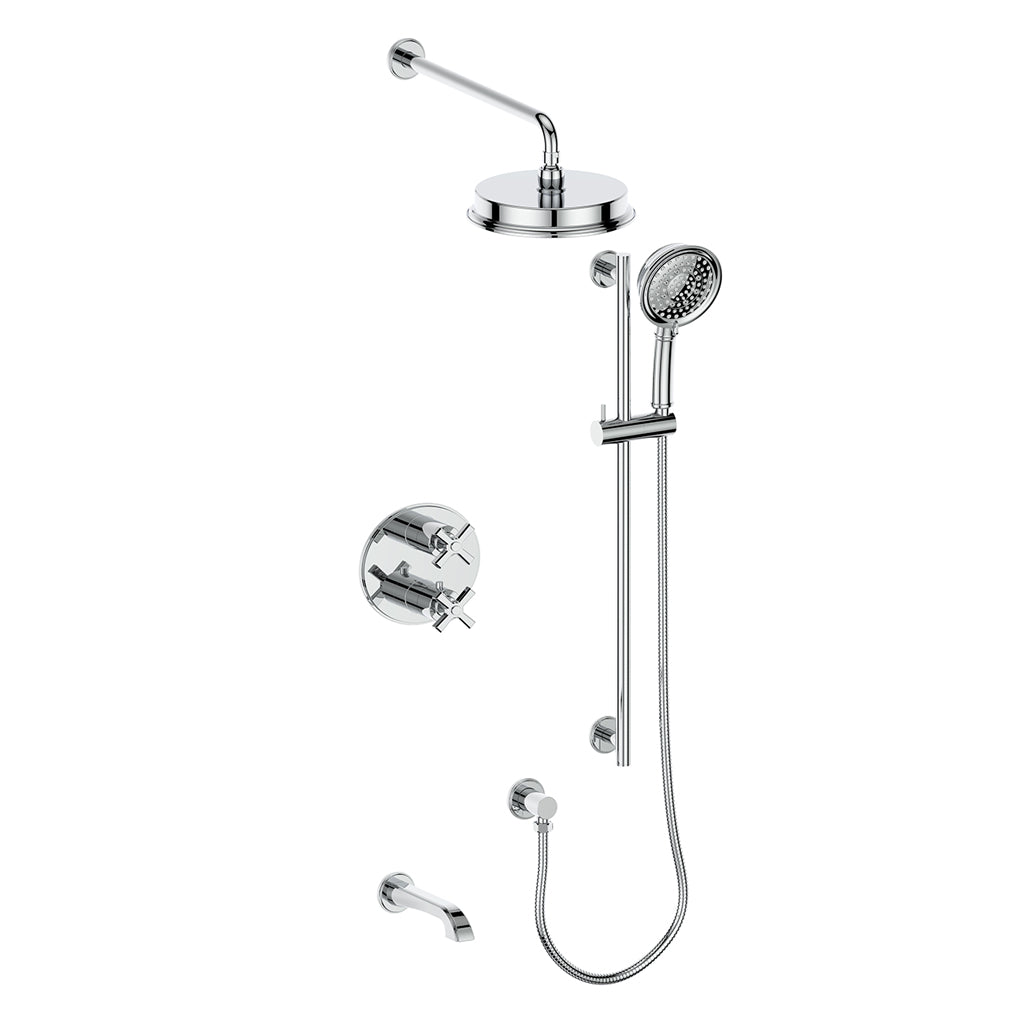 Vogt Zehn 3-Way TH Shower Kit - 4-Spoke Handle (Z4) / Chrome