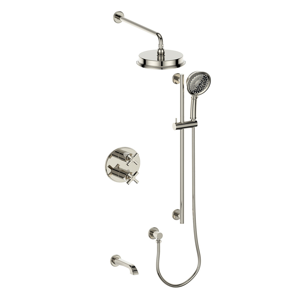 Vogt Zehn 3-Way TH Shower Kit - 4-Spoke Handle (Z4) / Polished Nickel