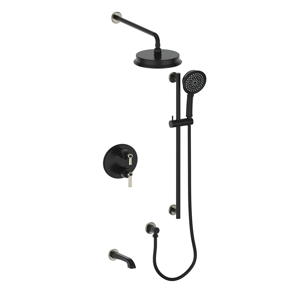 Vogt Zehn 3-Way TH Shower Kit - Lever Handle (Z1) / Polished Nickel/Matte Black