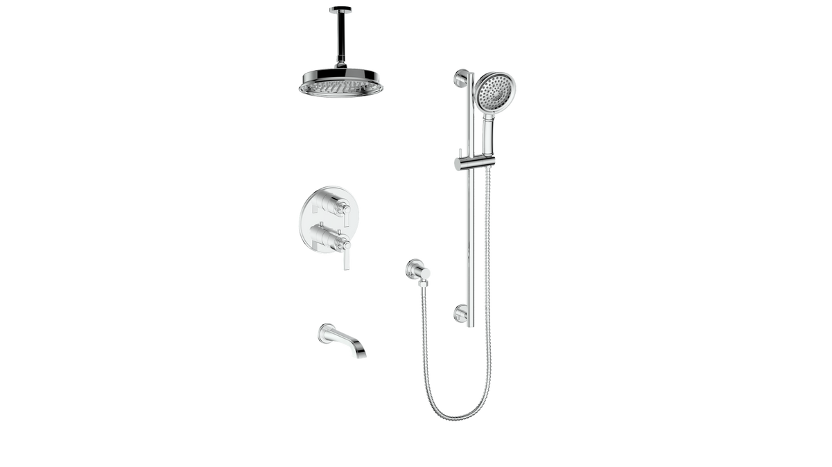 Vogt Zehn 3-Way TH Shower Kit with 6" Ceiling Arm - Lever Handle (Z1) / Chrome