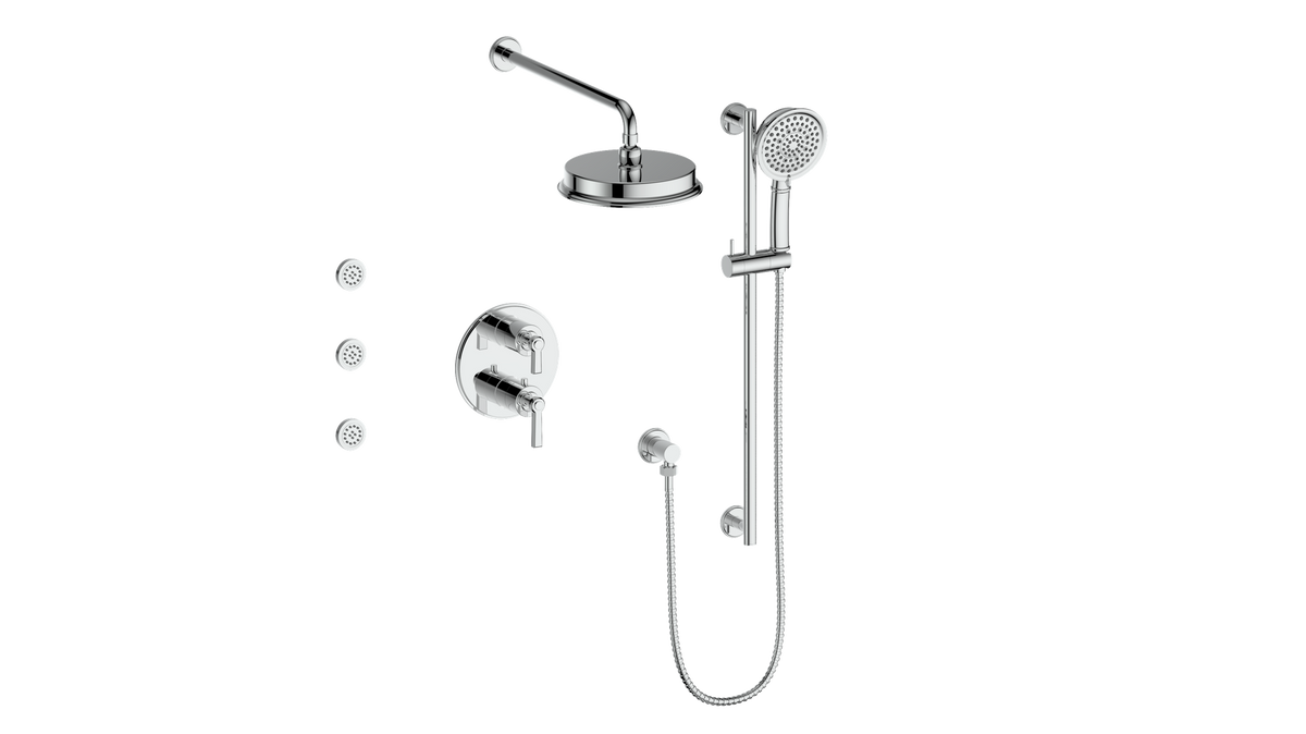 Vogt Zehn 3-Way TH Shower Kit with Body Jets - Lever Handle (Z1) / Chrome