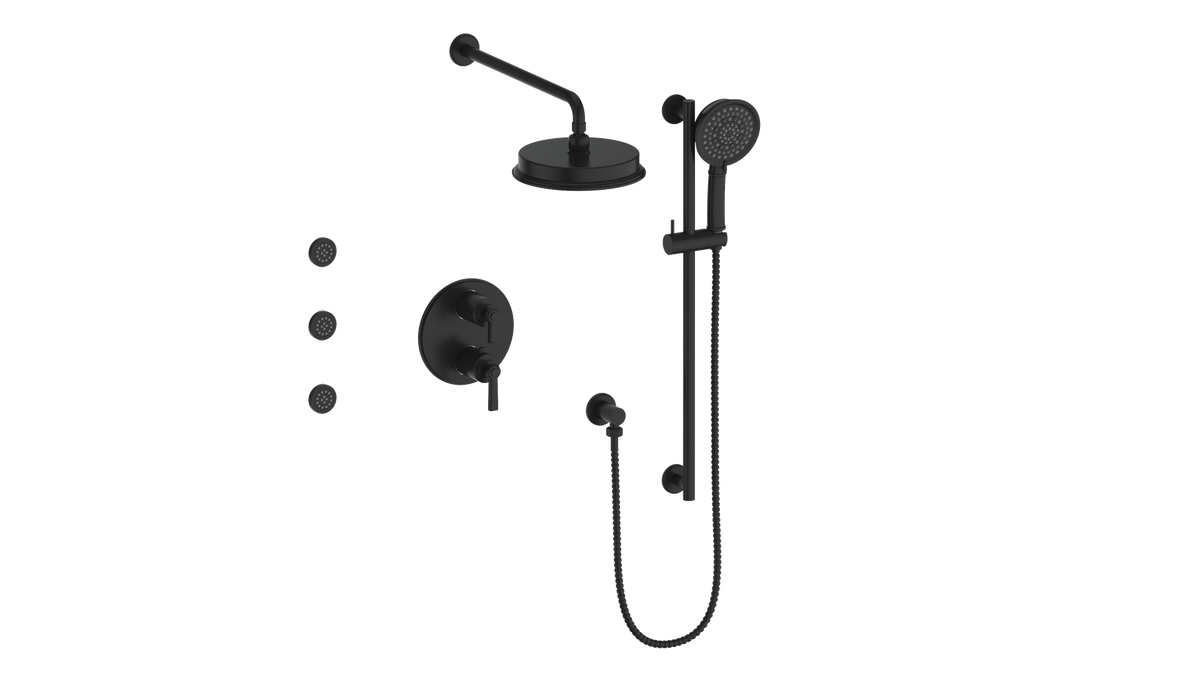Vogt Zehn 3-Way TH Shower Kit with Body Jets - Lever Handle (Z1) / Matte Black
