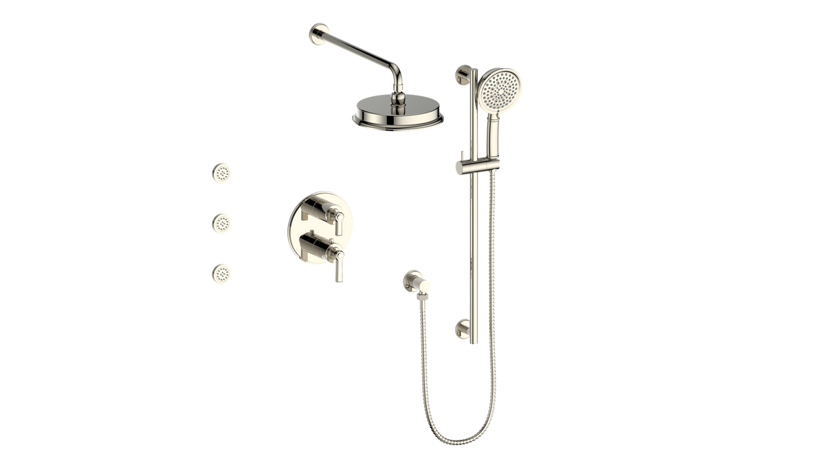 Vogt Zehn 3-Way TH Shower Kit with Body Jets - Lever Handle (Z1) / Polished Nickel
