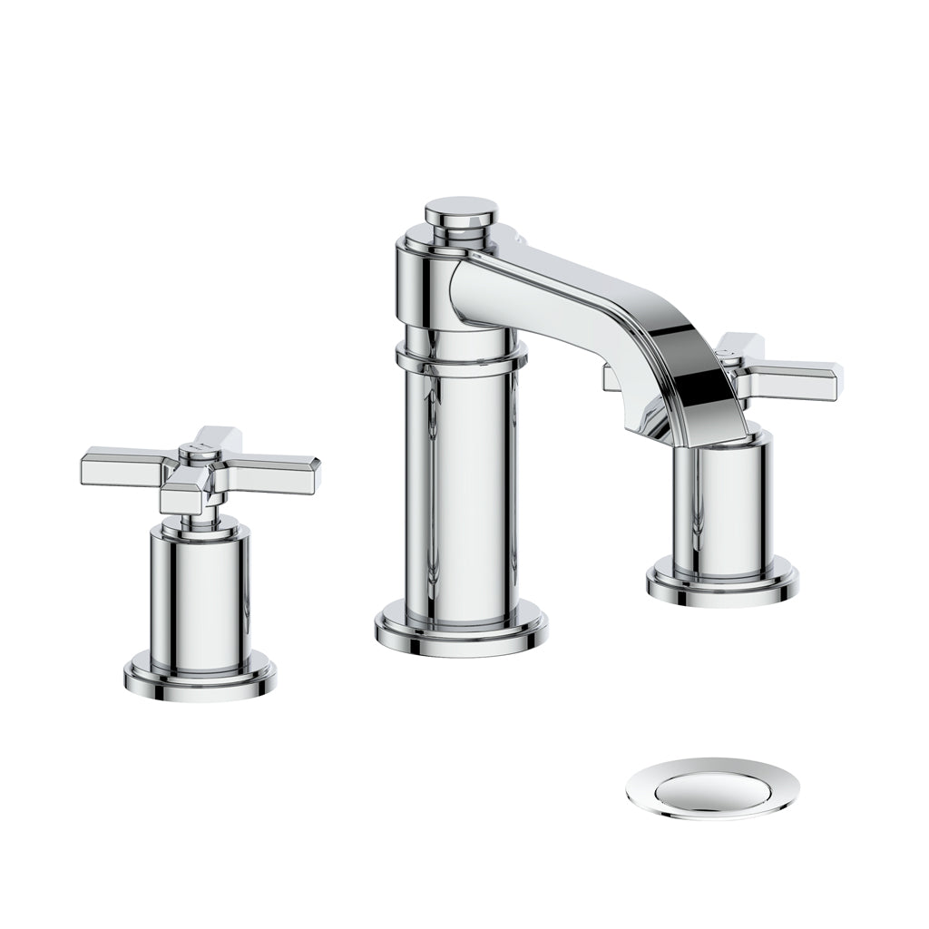 Vogt Zehn 8" C.C. Lavatory Faucet with Pop-up Drain - 4-Spoke Handle (Z4) / Chrome