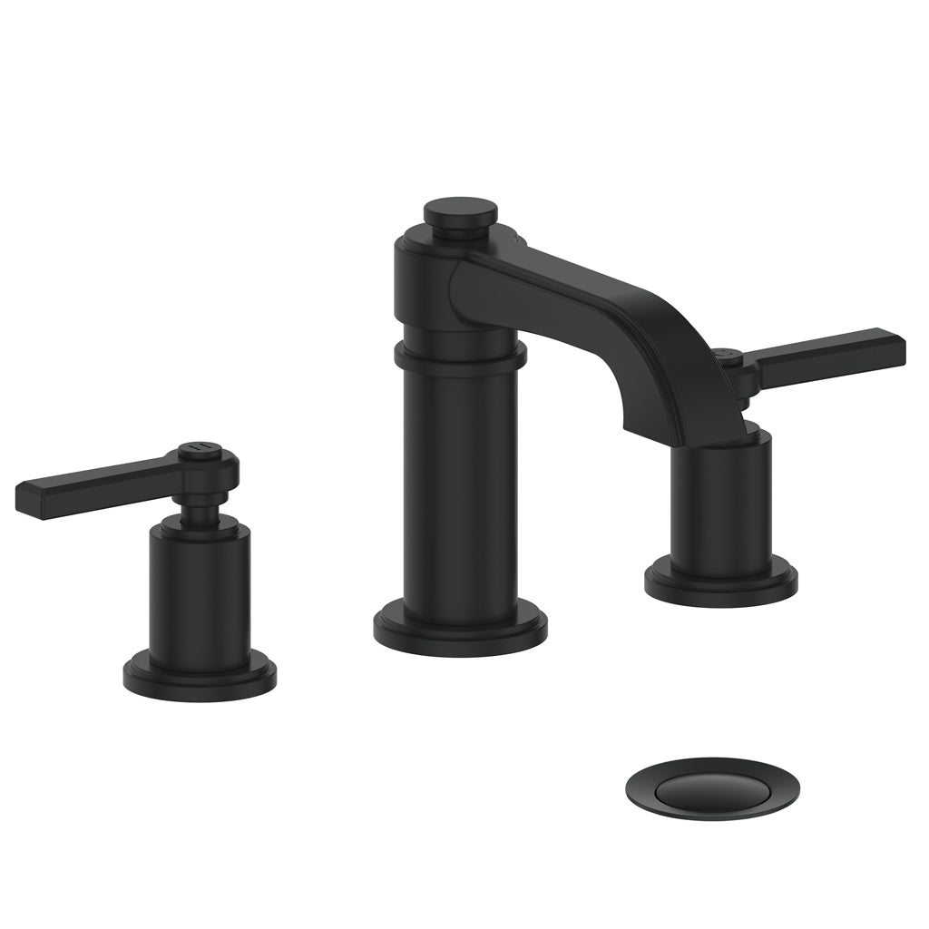 Vogt Zehn 8" C.C. Lavatory Faucet with Pop-up Drain - Lever Handle (Z1) / Matte Black