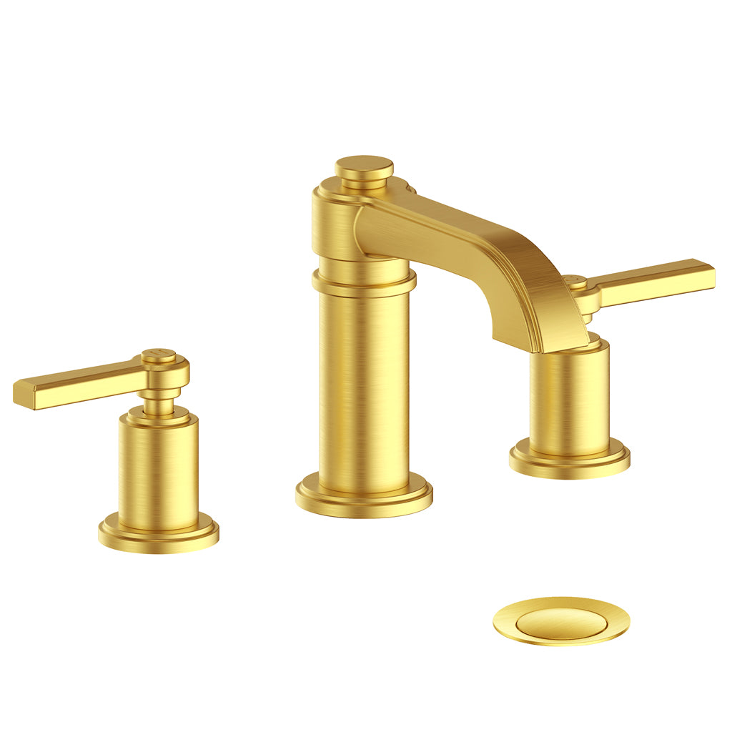 Vogt Zehn 8" C.C. Lavatory Faucet with Pop-up Drain - Lever Handle (Z1) / Brushed Gold