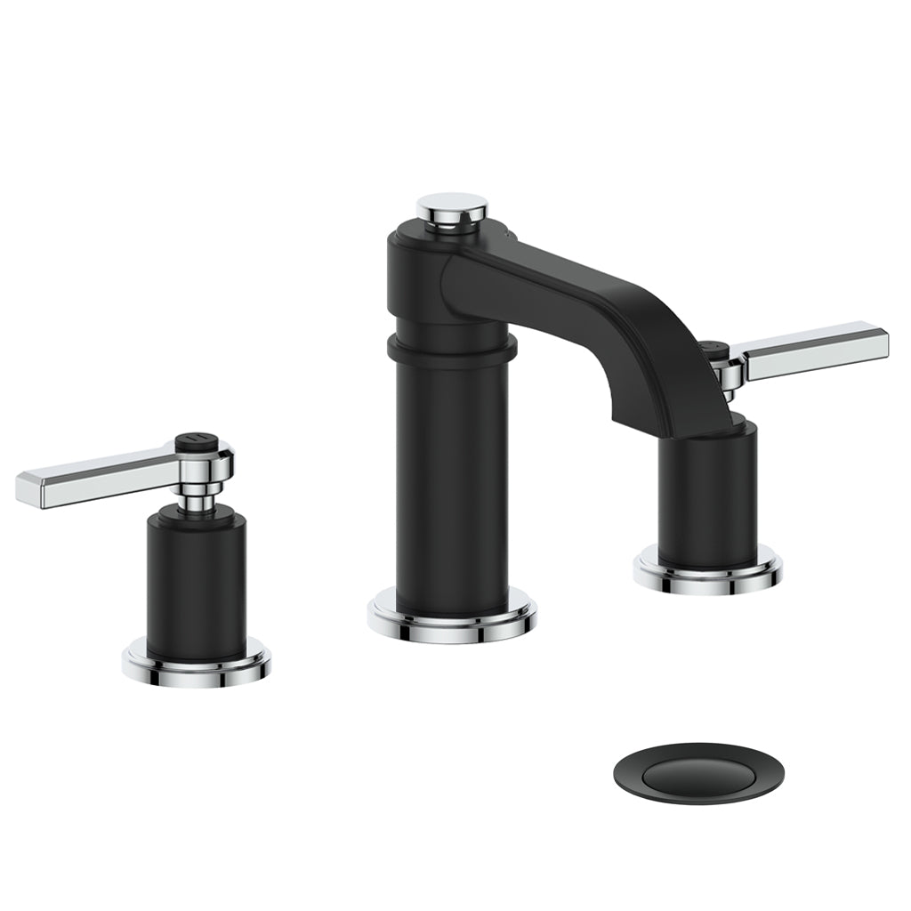Vogt Zehn 8" C.C. Lavatory Faucet with Pop-up Drain - Lever Handle (Z1) / Chrome/Matte Black