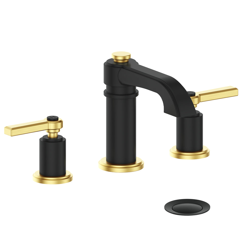 Vogt Zehn 8" C.C. Lavatory Faucet with Pop-up Drain - Lever Handle (Z1) / Brushed Gold/Matte Black