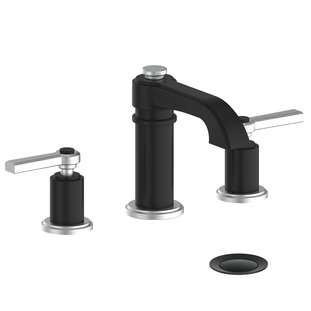 Vogt Zehn 8" C.C. Lavatory Faucet with Pop-up Drain - Lever Handle (Z1) / Stainless Steel/Matte Black
