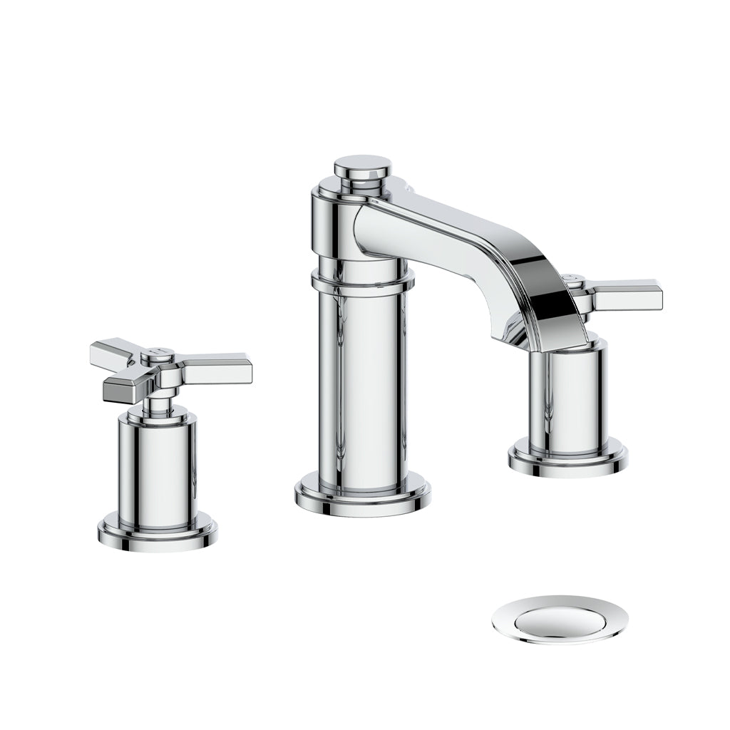 Vogt Zehn 8" C.C. Lavatory Faucet with Pop-up Drain - 3-Spoke Handle (Z3) / Chrome