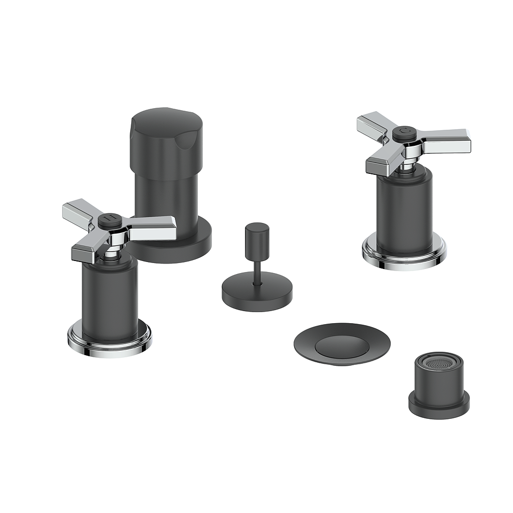 Vogt Zehn Bidet - 3-Spoke Handle (Z3) / Chrome/Matte Black