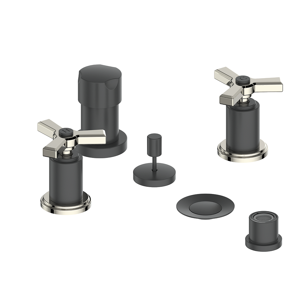 Vogt Zehn Bidet - 3-Spoke Handle (Z3) / Polished Nickel/Matte Black
