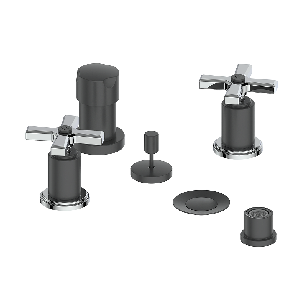 Vogt Zehn Bidet - 4-Spoke Handle (Z4) / Chrome/Matte Black