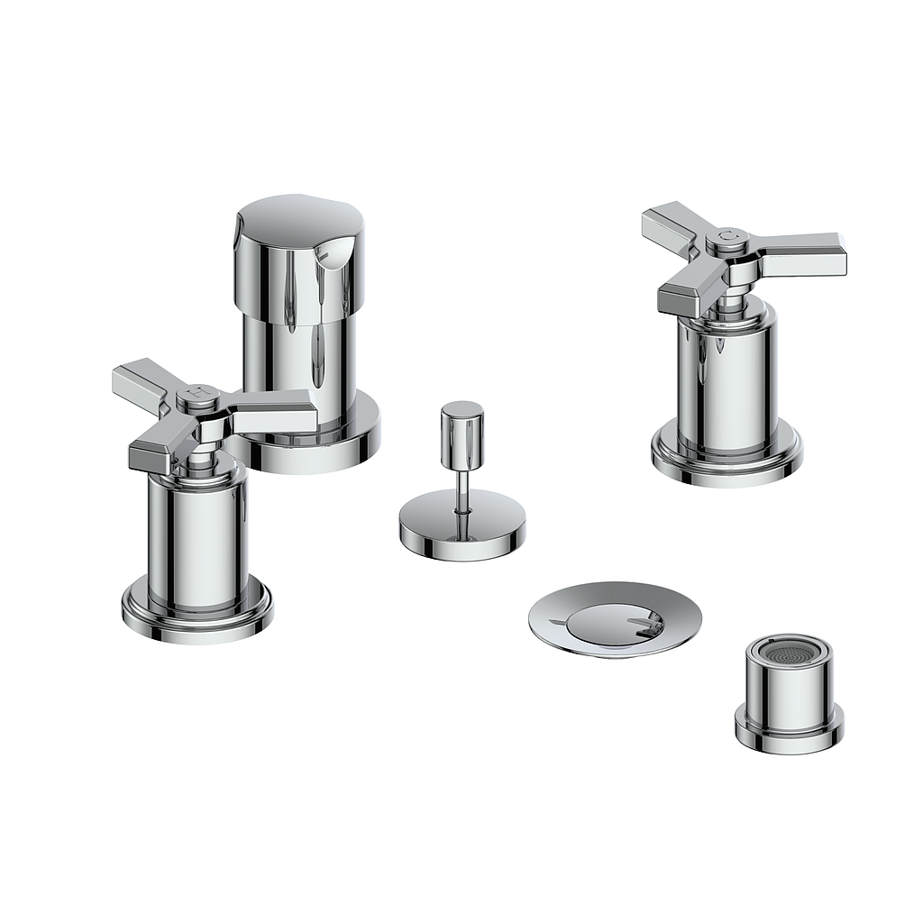 Vogt Zehn Bidet - 3-Spoke Handle (Z3) / Chrome