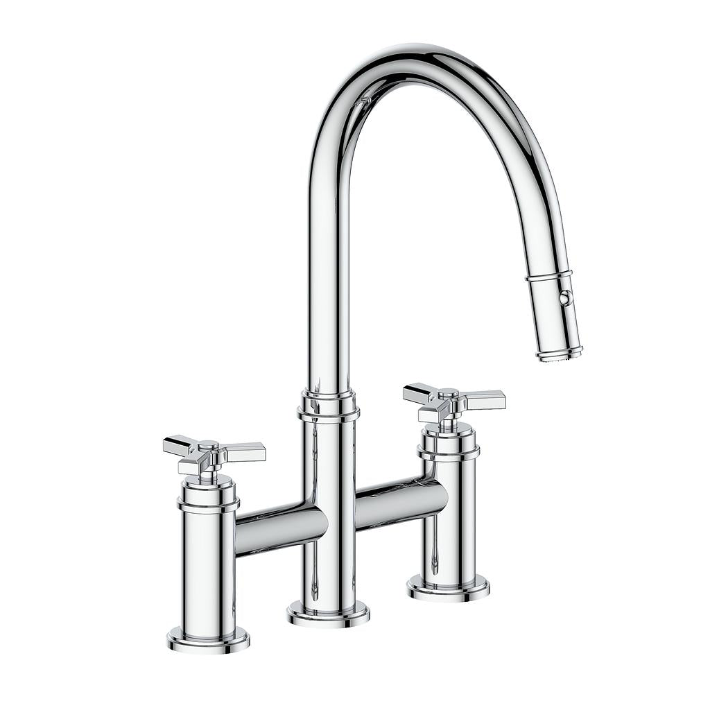 Vogt Zehn Bridge Kitchen Faucet - 3-Spoke Handle (Z3) / Chrome