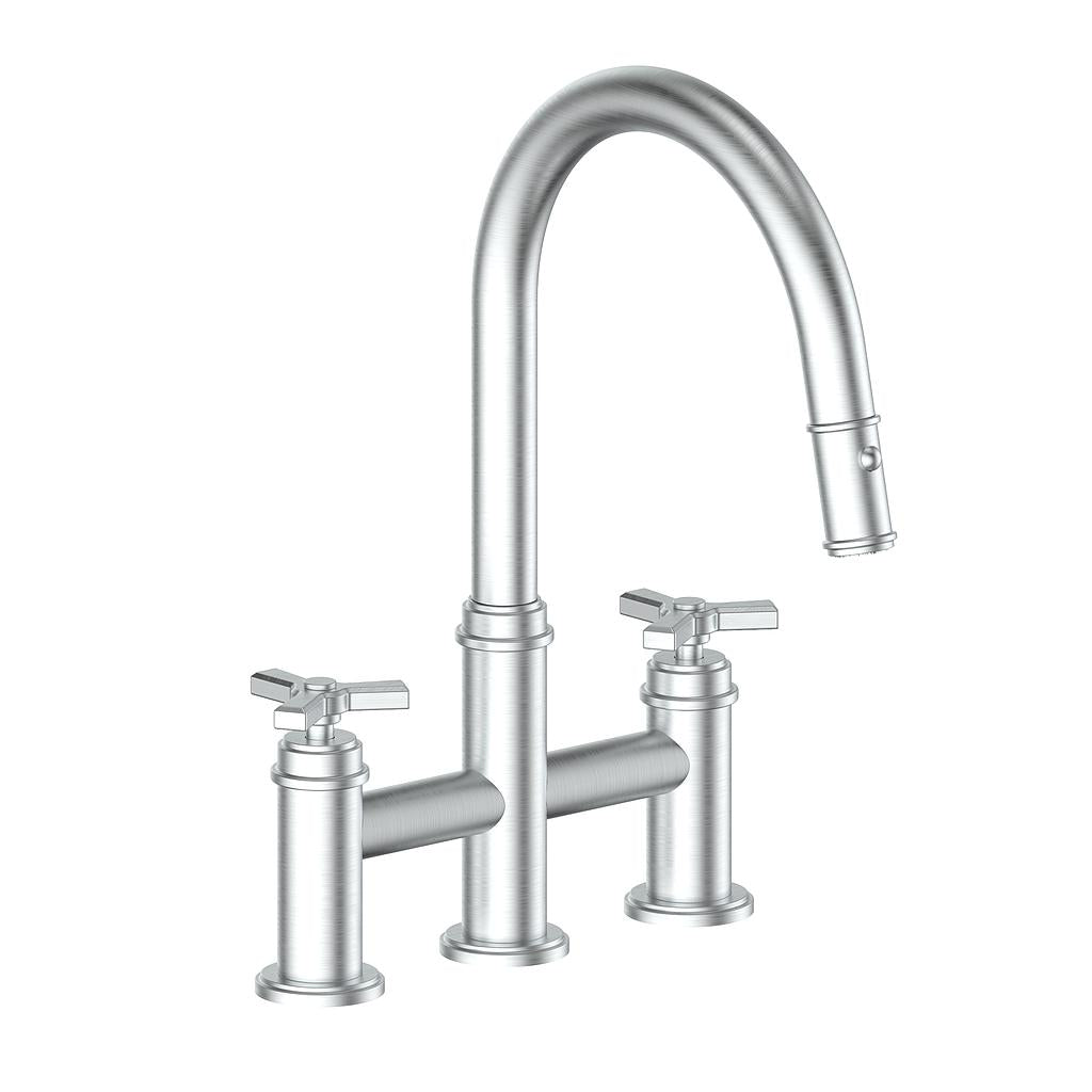Vogt Zehn Bridge Kitchen Faucet - 3-Spoke Handle (Z3) / Stainless Steel