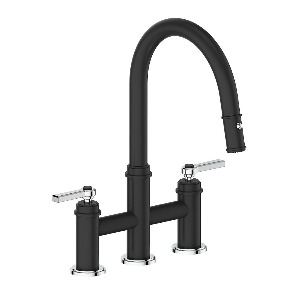 Vogt Zehn Bridge Kitchen Faucet - Lever Handle (Z1) / Chrome/Matte Black