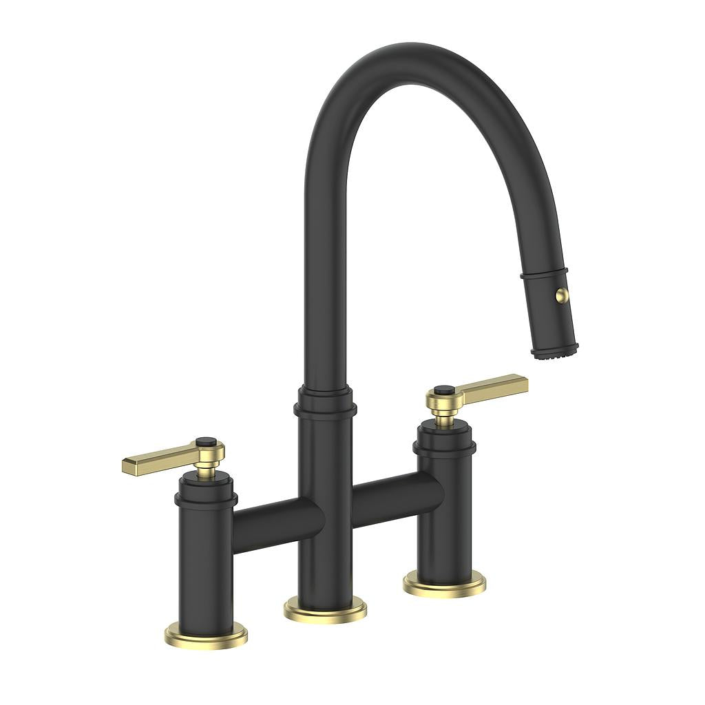 Vogt Zehn Bridge Kitchen Faucet - Lever Handle (Z1) / Brushed Gold/Matte Black
