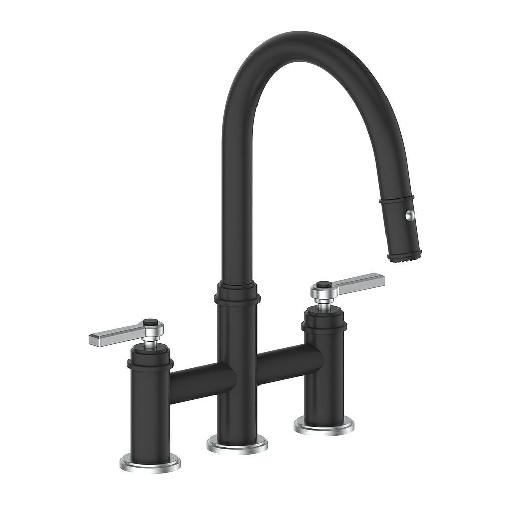 Vogt Zehn Bridge Kitchen Faucet - Lever Handle (Z1) / Stainless Steel/Matte Black