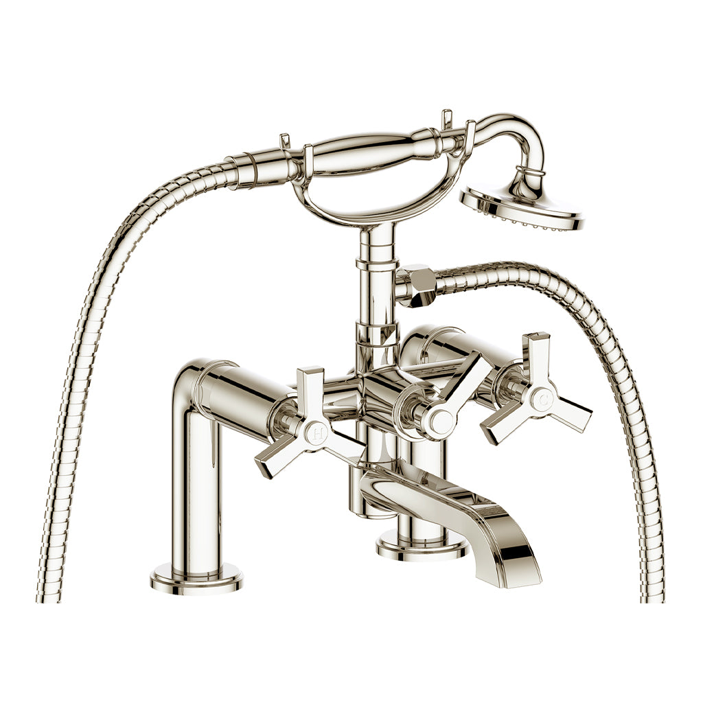 Vogt Zehn Deck Mount Tub Filler - 3-Spoke Handle (Z3) / Polished Nickel