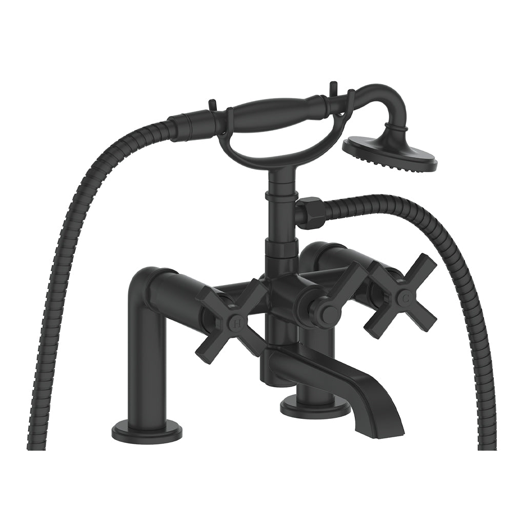 Vogt Zehn Deck Mount Tub Filler - 4-Spoke Handle (Z4) / Matte Black