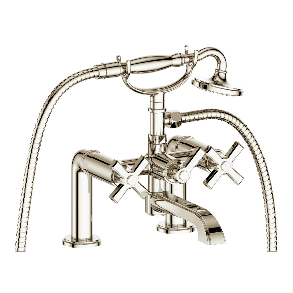 Vogt Zehn Deck Mount Tub Filler - 4-Spoke Handle (Z4) / Polished Nickel