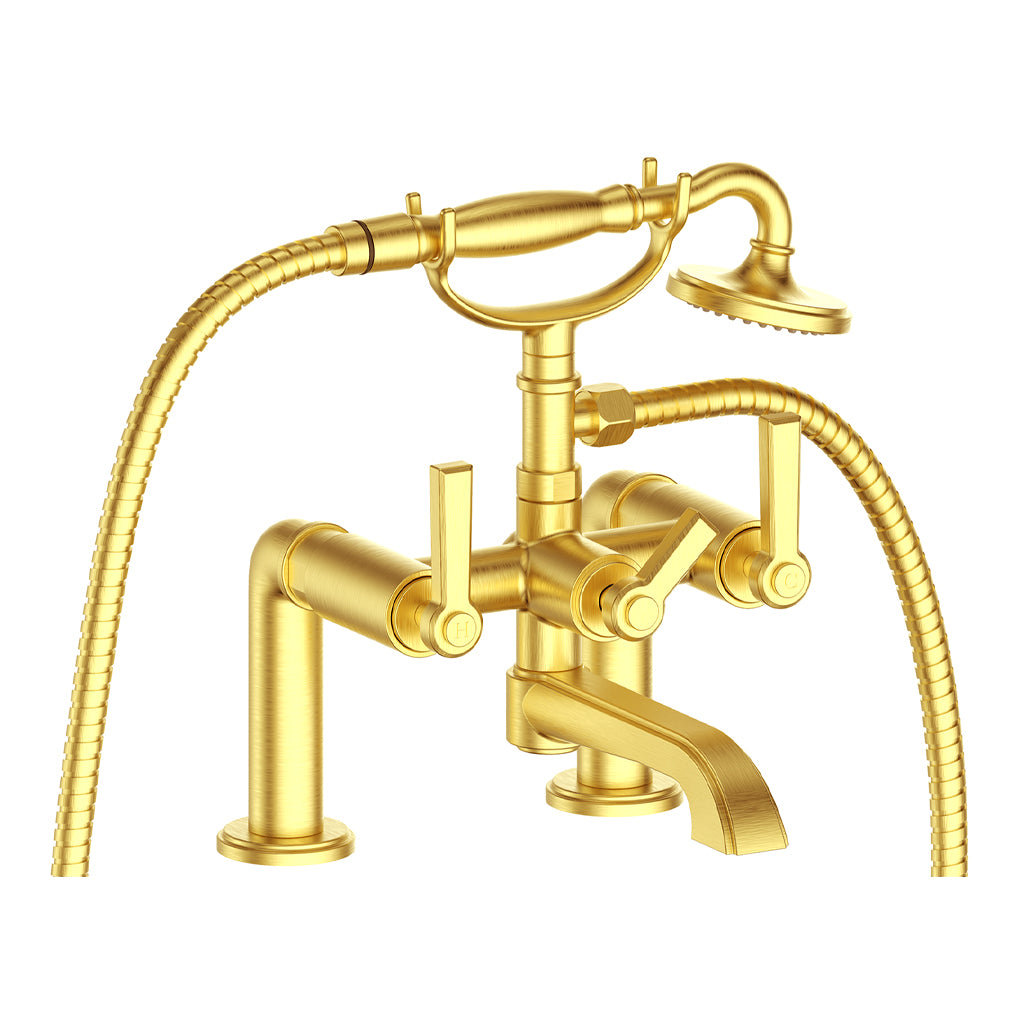 Vogt Zehn Deck Mount Tub Filler - Lever Handle (Z1) / Brushed Gold