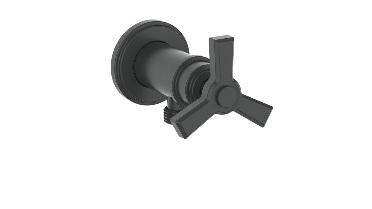 Vogt Zehn Elbow Connector with Shut-Off - 3-Spoke Handle (Z3) / Matte Black