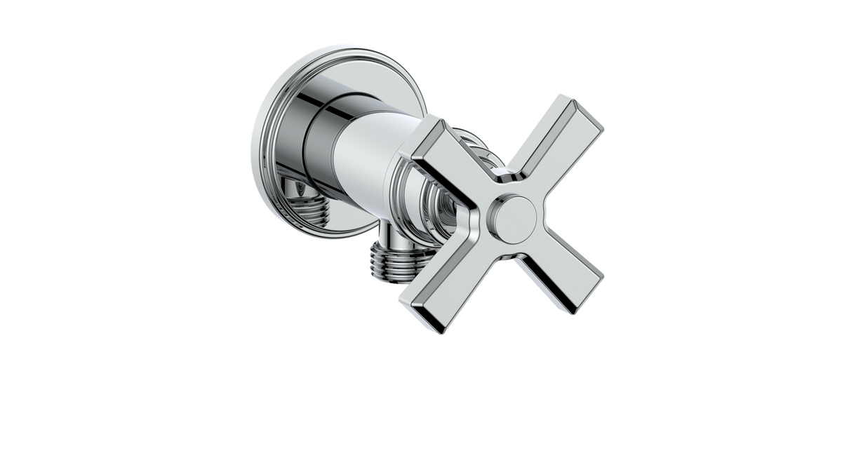 Vogt Zehn Elbow Connector with Shut-Off - 4-Spoke Handle (Z4) / Chrome