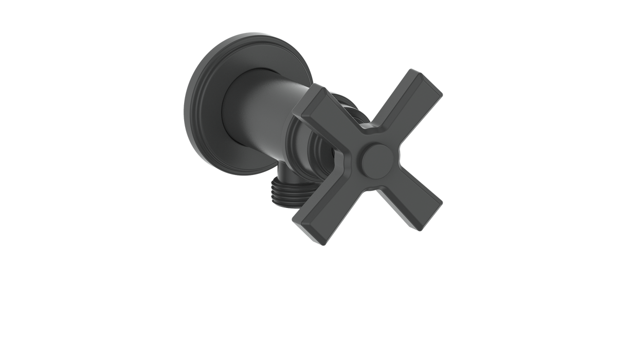 Vogt Zehn Elbow Connector with Shut-Off - 4-Spoke Handle (Z4) / Matte Black