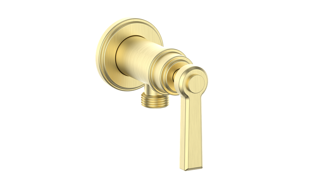 Vogt Zehn Elbow Connector with Shut-Off - Lever Handle (Z1) / Brushed Gold