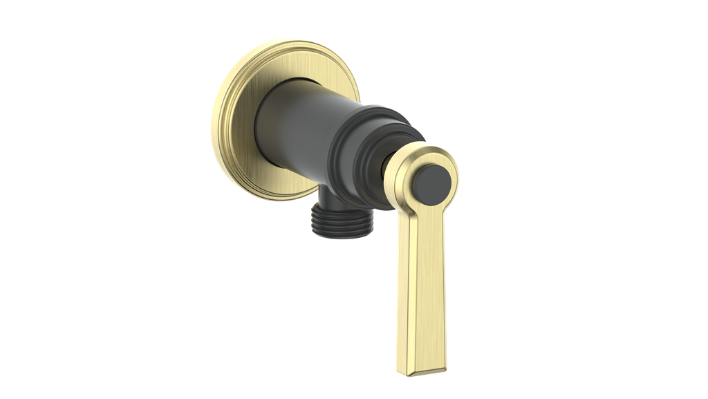Vogt Zehn Elbow Connector with Shut-Off - Lever Handle (Z1) / Brushed Gold/Matte Black