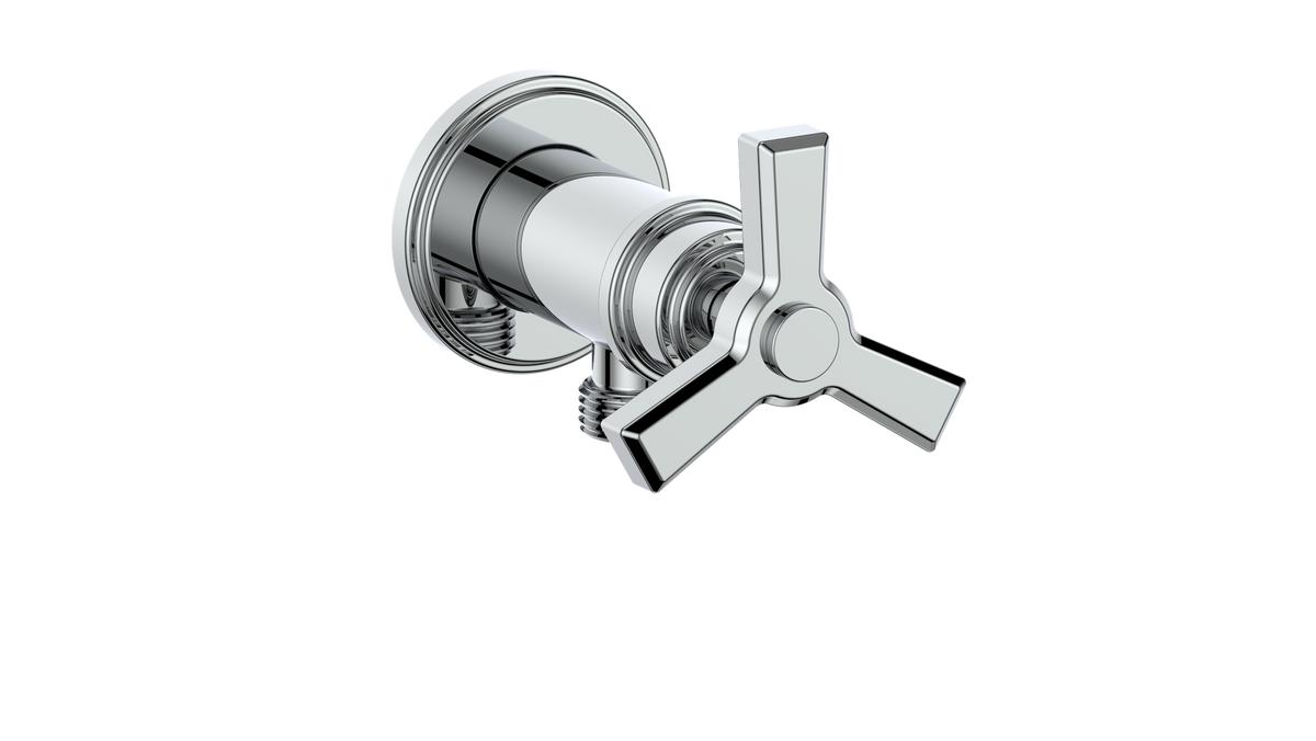 Vogt Zehn Elbow Connector with Shut-Off - 3-Spoke Handle (Z3) / Chrome